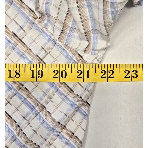 GUESS Long Sleeved Men's Shirt 100% Cotton Size M - Blue/Beige/White - Picture 10 of 12